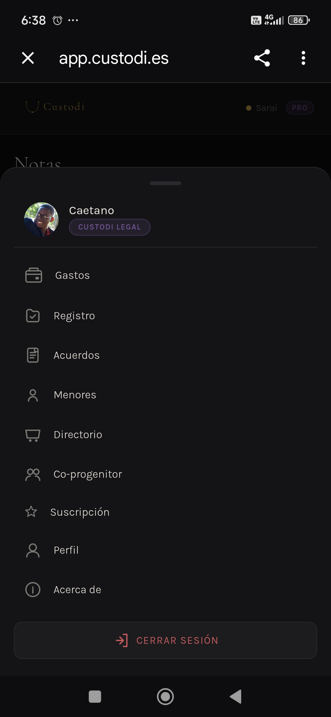 Menú Custodi